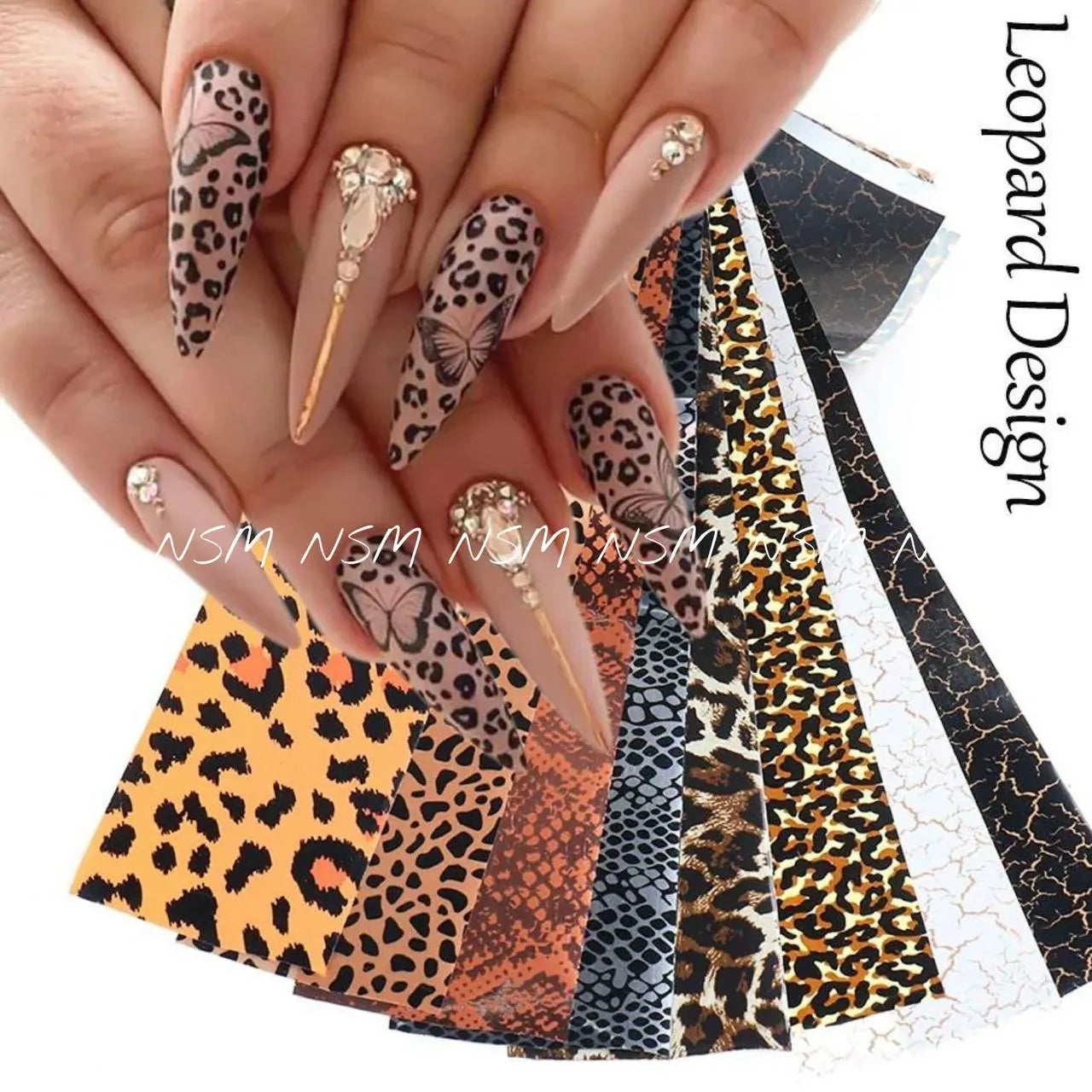 Leopard and Marble Print Transfer Foil Without Box (Set Of 10)