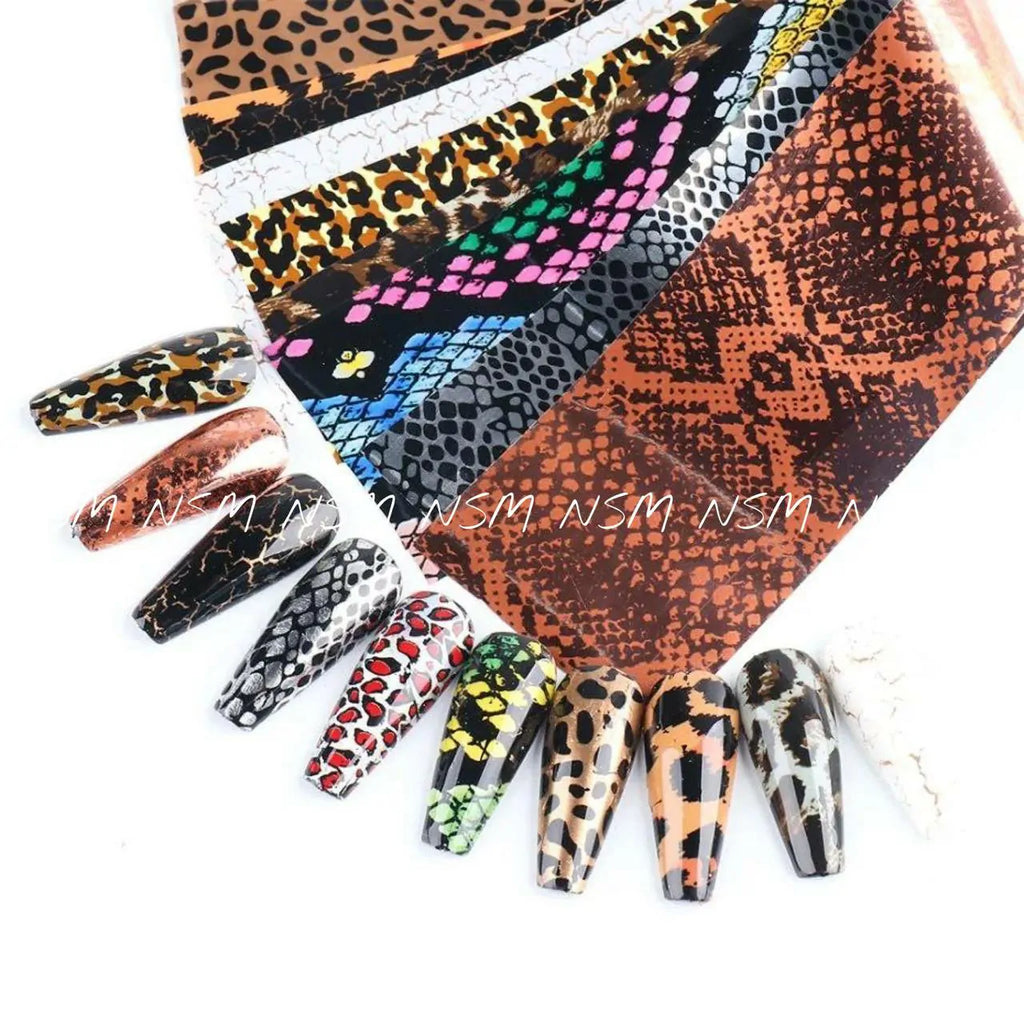 Leopard and Marble Print Transfer Foil Without Box (Set Of 10)