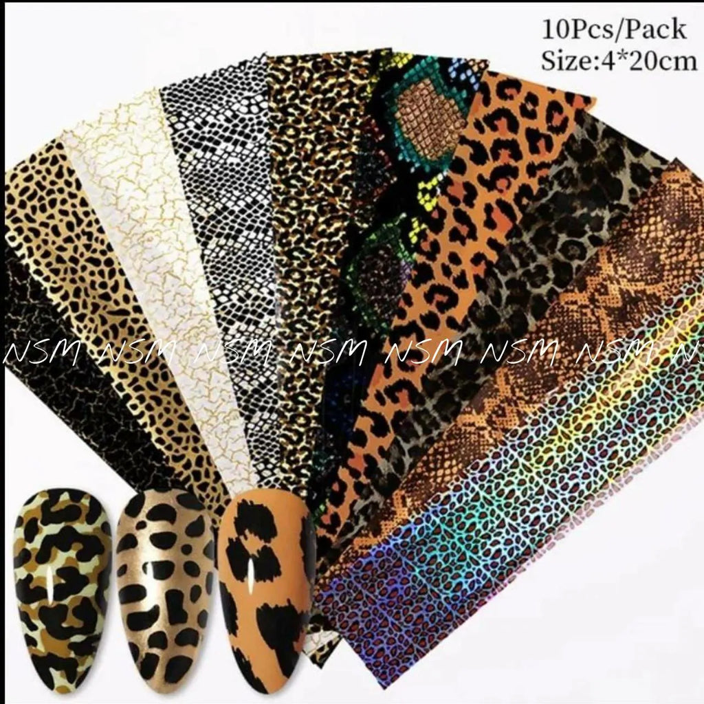 Leopard and Marble Print Transfer Foil Without Box (Set Of 10)