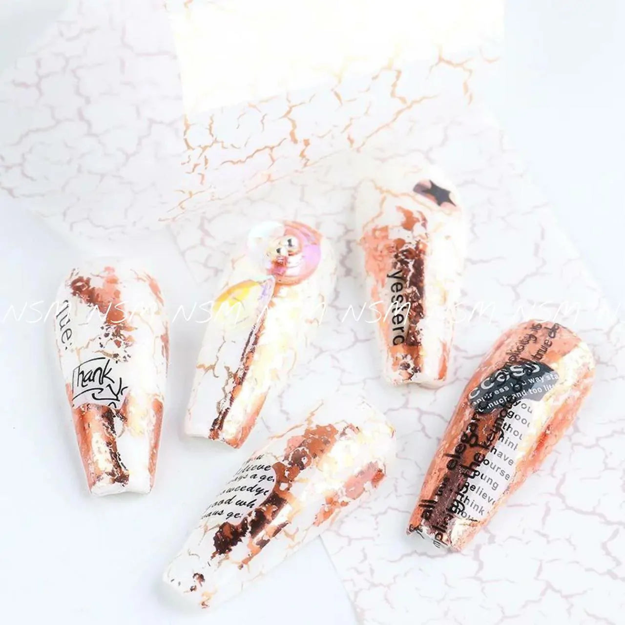 Leopard and Marble Print Transfer Foil Without Box (Set Of 10)