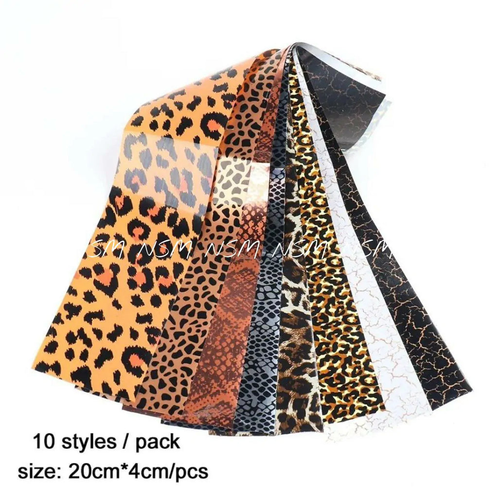 Leopard and Marble Print Transfer Foil Without Box (Set Of 10)