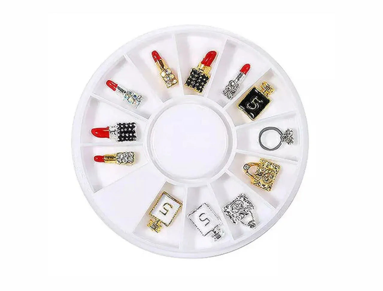 Lipstick, Perfume And Bag Nail Charms Wheel