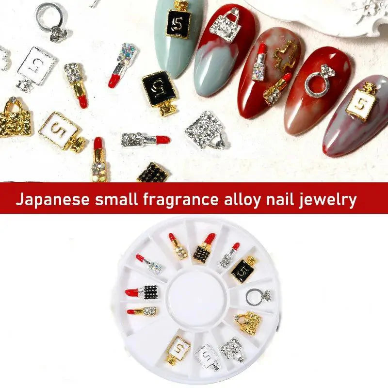 Lipstick, Perfume And Bag Nail Charms Wheel