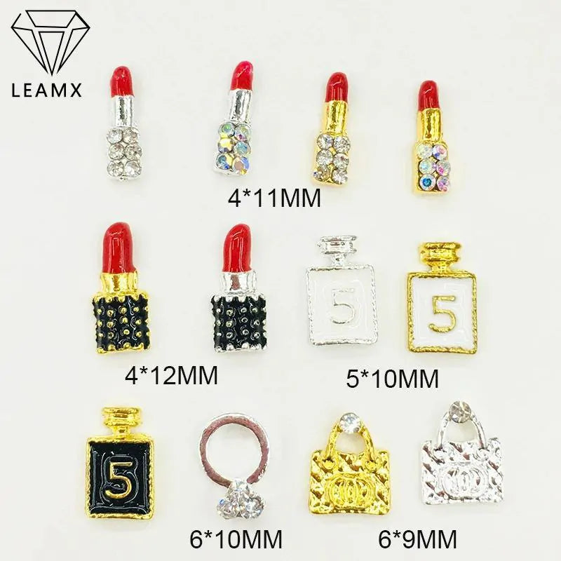 Lipstick, Perfume And Bag Nail Charms Wheel