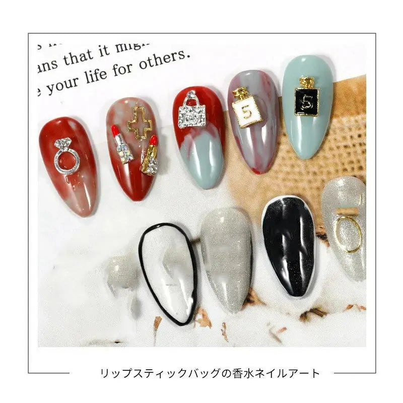 Lipstick, Perfume And Bag Nail Charms Wheel
