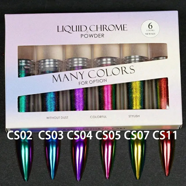Liquid Chrome Powder (Set Of 6 Colors)