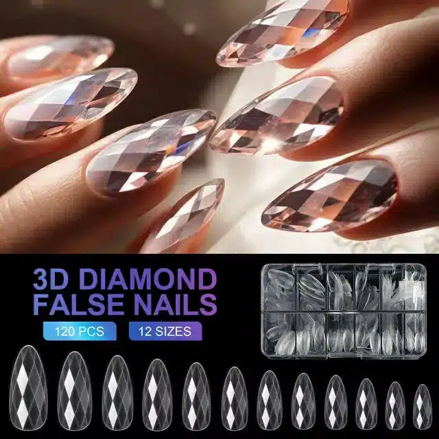Long Almond Diamond Soft Gel Nail Tips (Box Of 120 Pcs)