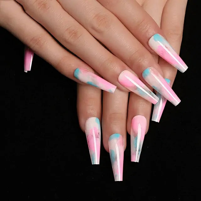 Long Coffin Clear Fake Nail Tips (Pack Of 500 Pcs)