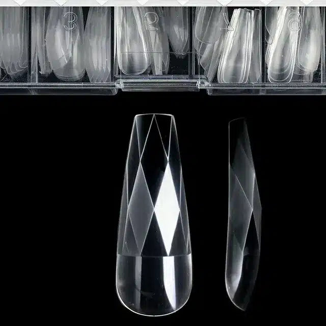 Long Coffin Diamond Soft Gel Nail Tips (Box Of 120 Pcs)