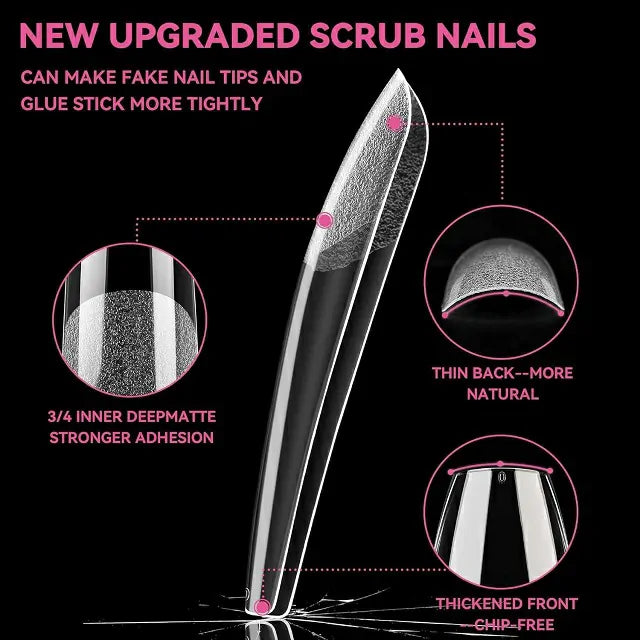 Long Coffin Soft Gel Nail Tips (600 Pcs Box)