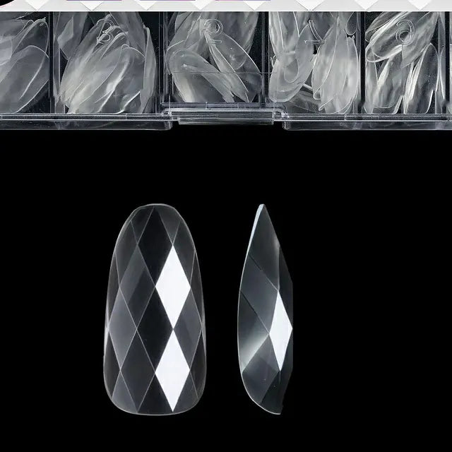 Long Oval Diamond Soft Gel Nail Tips (Box Of 120 Pcs)