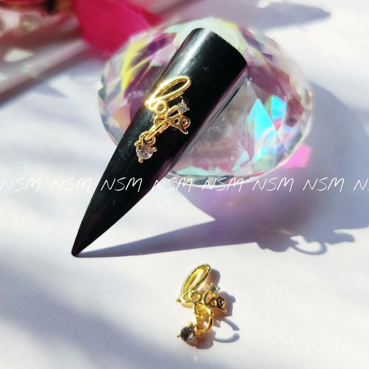 Love Gold Nail Charms (2Pc Set)