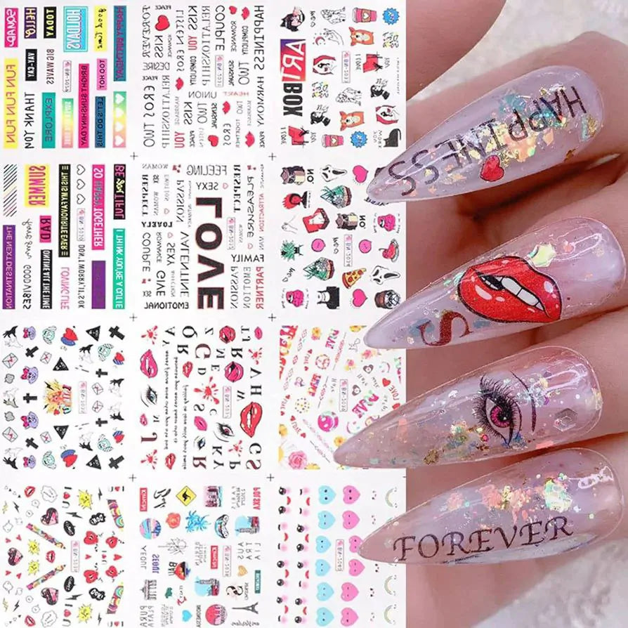 Love Hearts And Texts Water Decal Sticker Sheets (Design No. 2040)