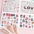 Love Hearts And Texts Water Decal Sticker Sheets (Design No. 2040)