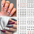 Love Hearts Nail Art Water Decal Sticker Sheet (BY-012) (12 Prints)