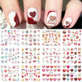 Love Hearts Nail Art Water Decal Sticker Sheet BN-2004 (12 Prints)