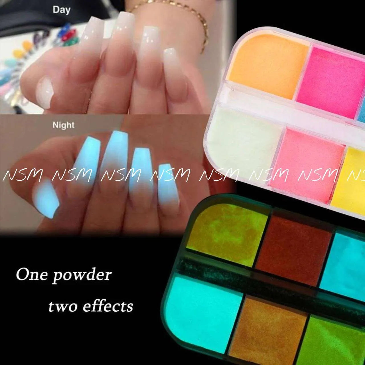 Luminous Glow In Dark Powder Grid (Random Colors)