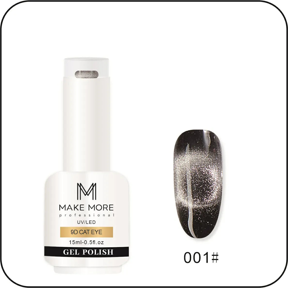 Make More 9D Cat Eye Gel Polish (15ml) 001