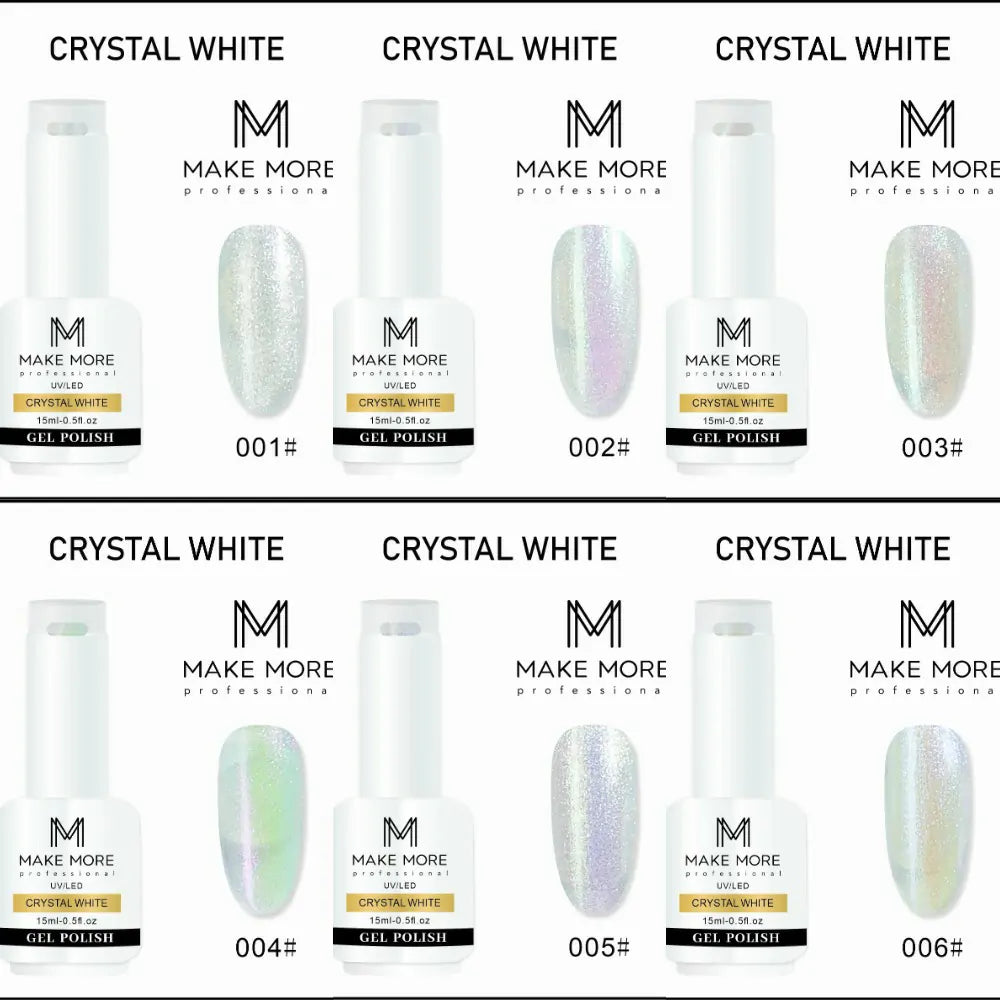 Make More Crystal White Aurora Gel Polish (15ml) 005