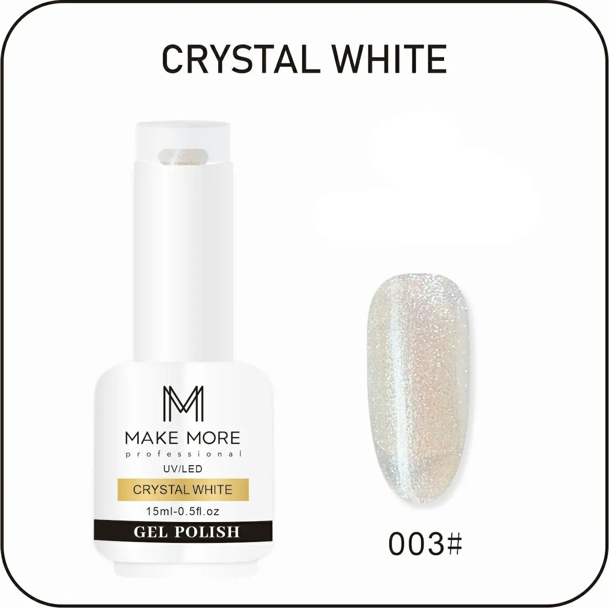 Make More Crystal White Aurora Gel Polish (15ml) 003
