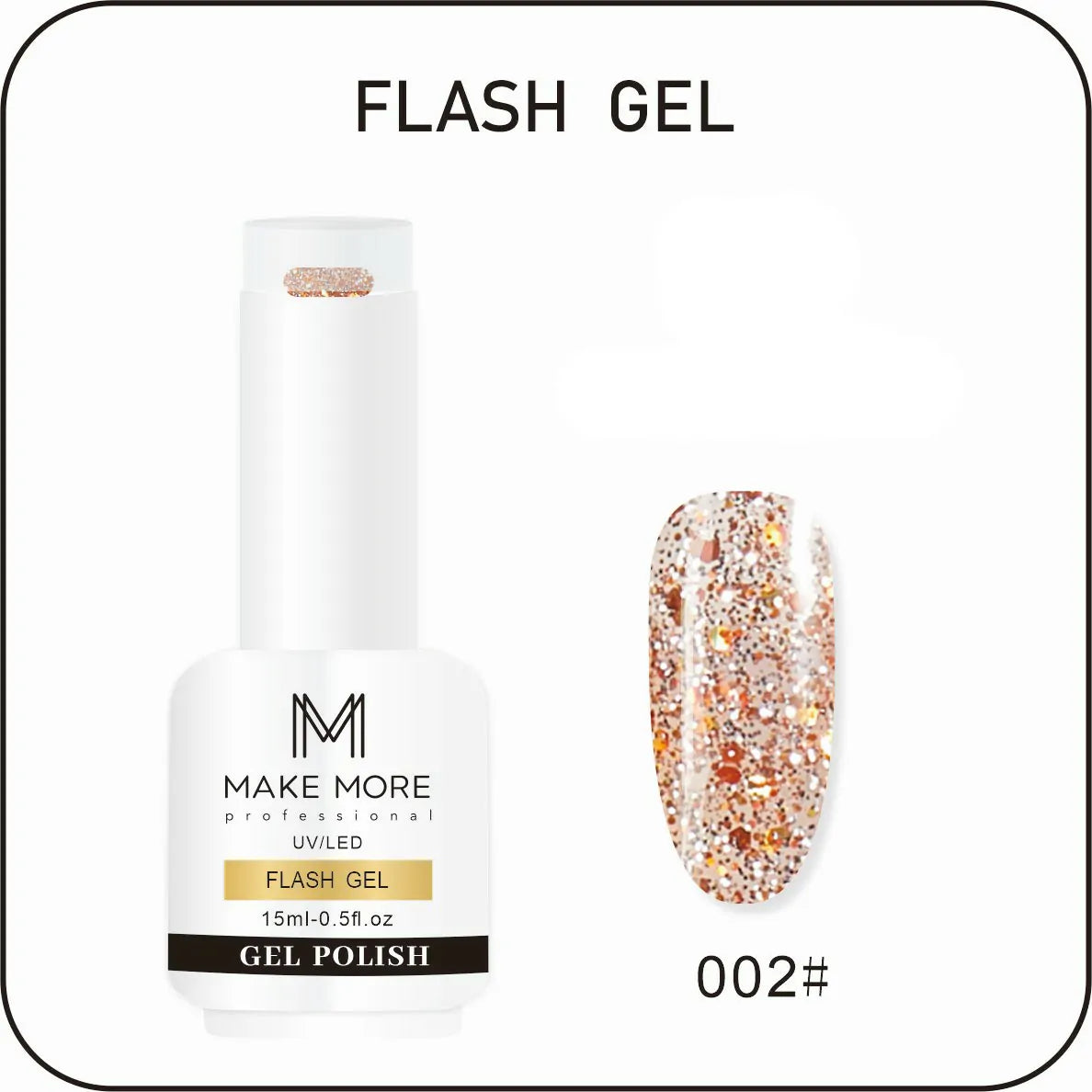 Make More Flash Glitter Gel Polish (15ml) 002
