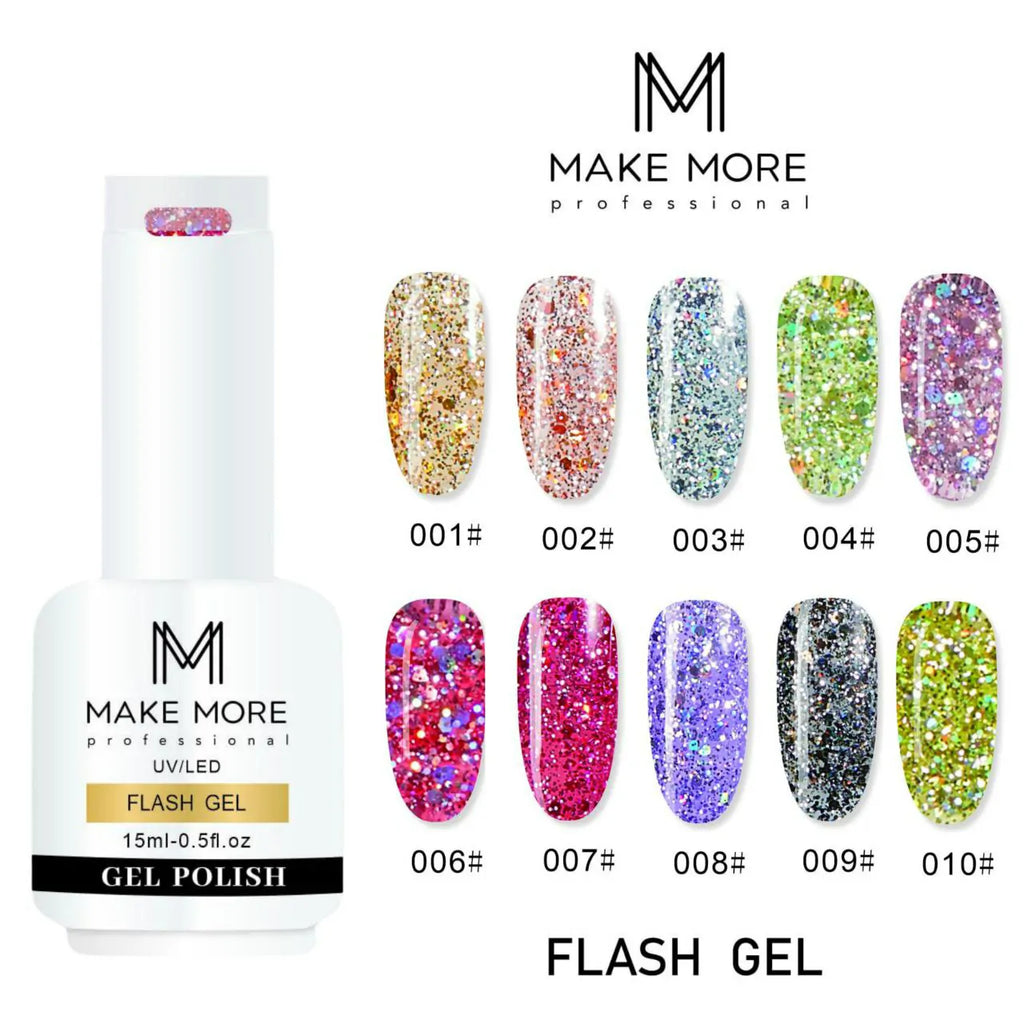 Make More Flash Glitter Gel Polish (15ml) 010