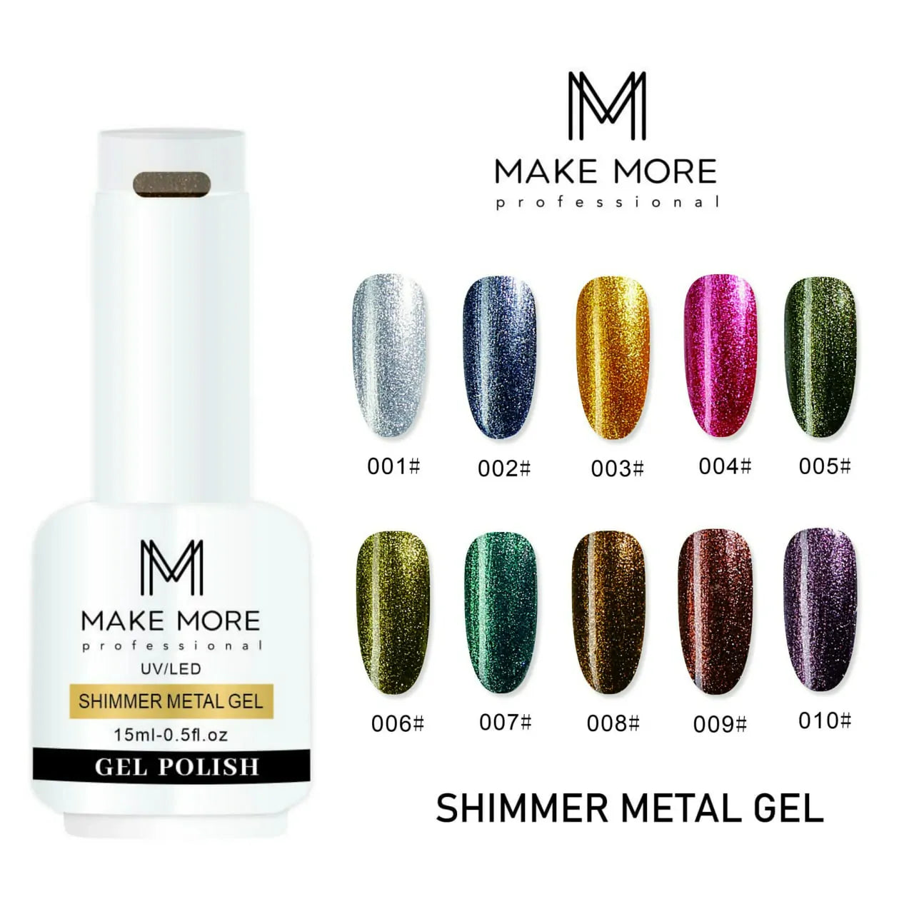 Make More Shimmer Metal Gel Polish (15ml) 010