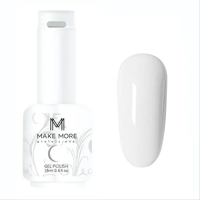 Make More White Gel Nail Polish (15ml) (001)