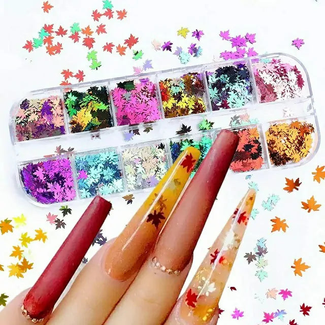 Maple Leaves Mylar Grid (Random Color)