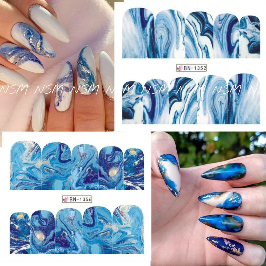 Marble Design Multi Print Water Decal Sticker Sheets (Design no. 1356)
