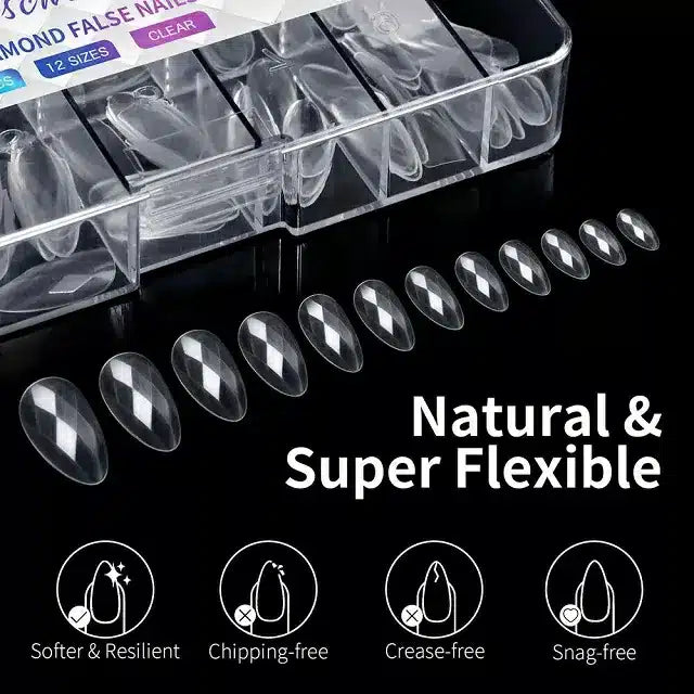 Long Square Diamond Soft Gel Nail Tips (Box Of 120 Pcs)