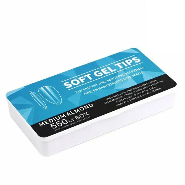 Medium Almond Soft Gel Tips Box (550 Ct)