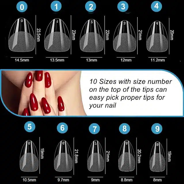 Short Almond Soft Gel Nail Tips (600 Pcs Box)