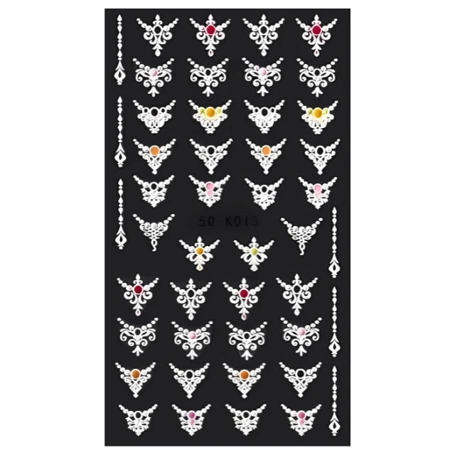 Mehandi / Necklace Style 5D Sticker Sheet (5D-K013)
