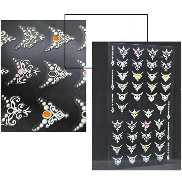 Mehandi / Necklace Style 5D Sticker Sheet (5D-K013)