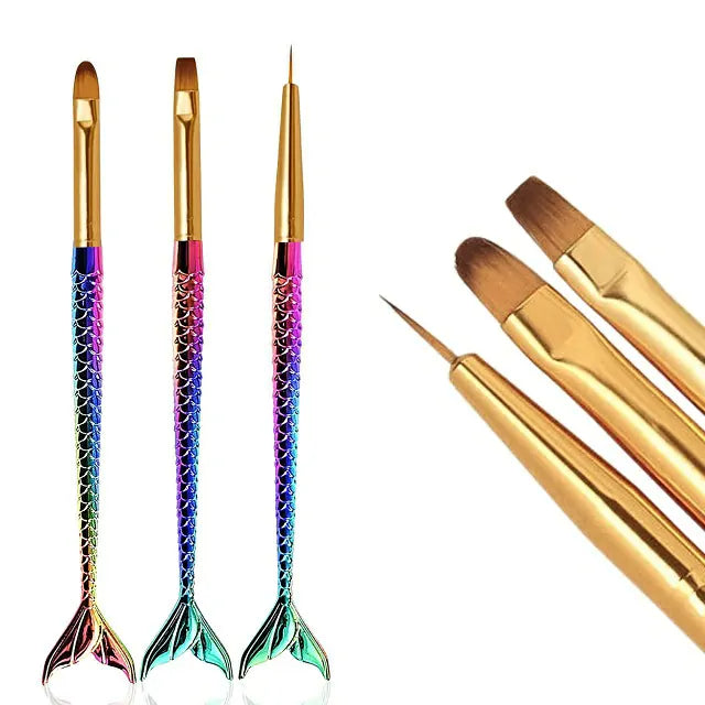 Mermaid Gel And Fine Brush (Set Of 3)