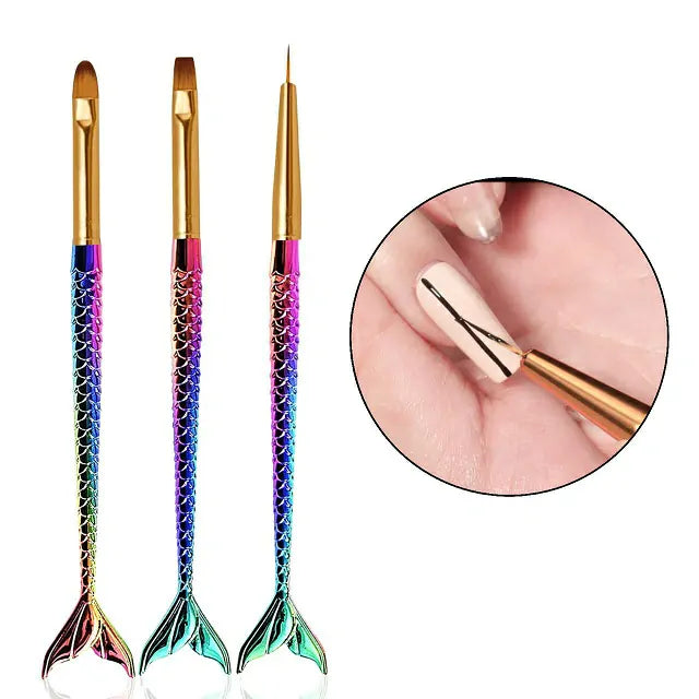 Mermaid Gel And Fine Brush (Set Of 3)