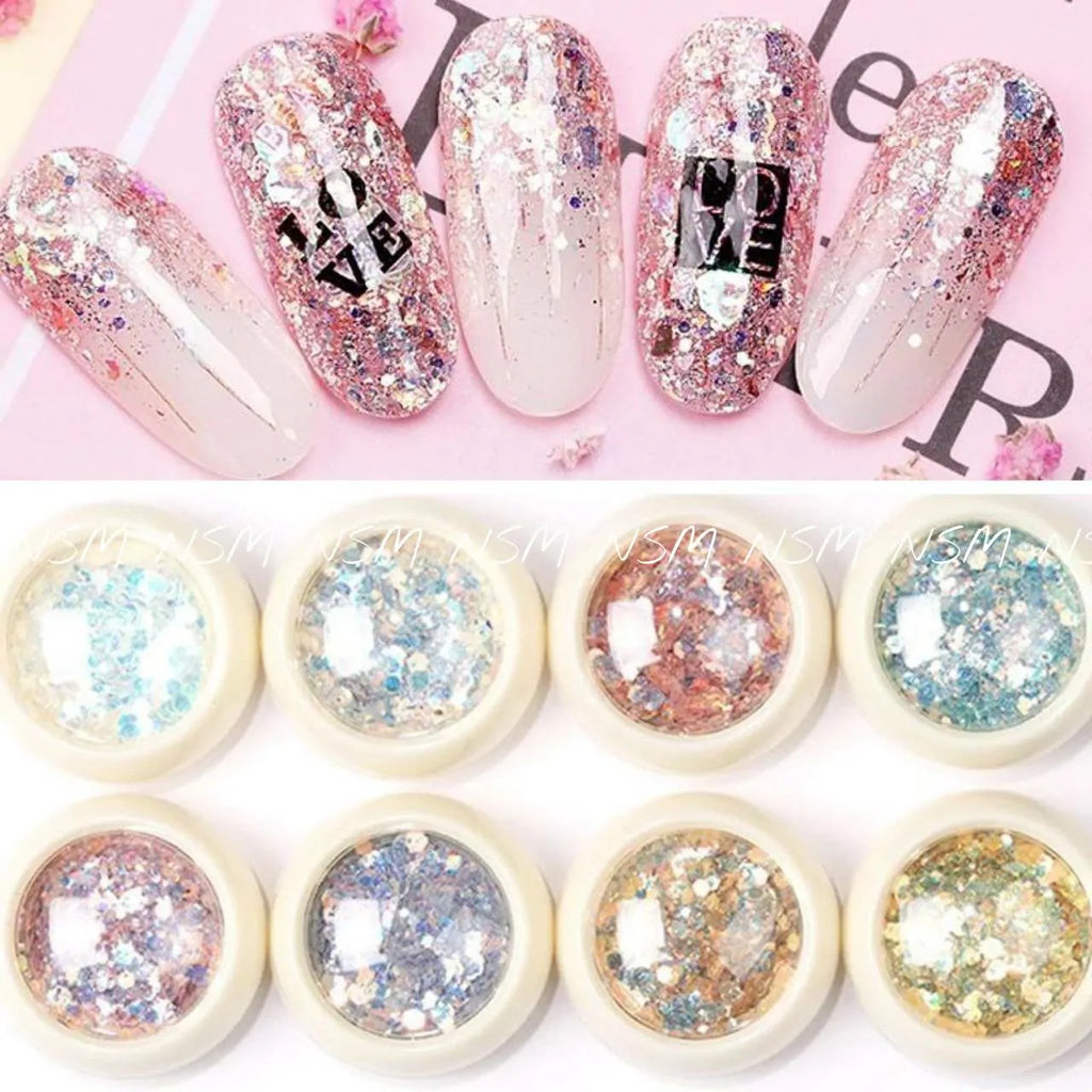 Mermaid Glitter Mylars Mix Jars (Set of 8)