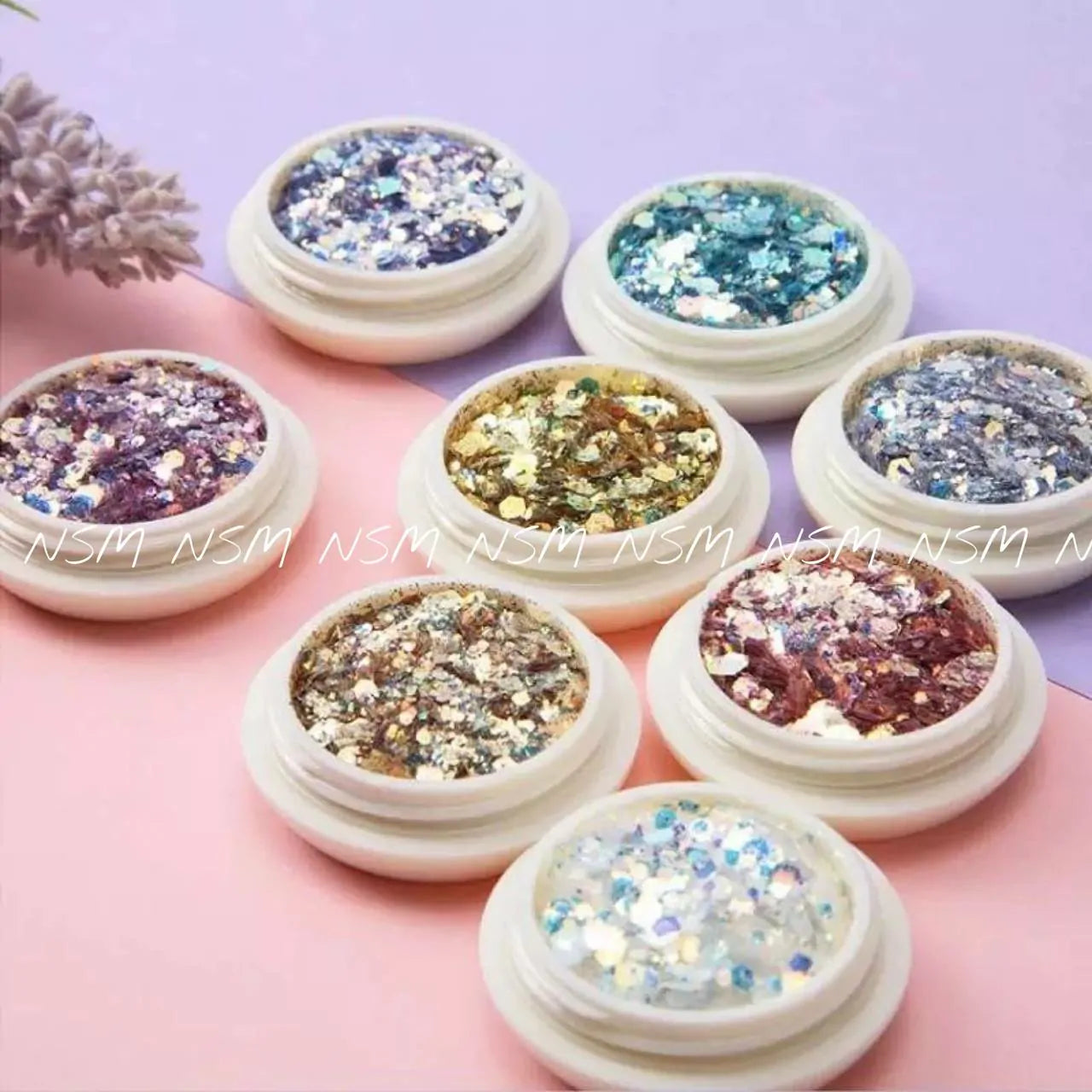 Mermaid Glitter Mylars Mix Jars (Set of 8)