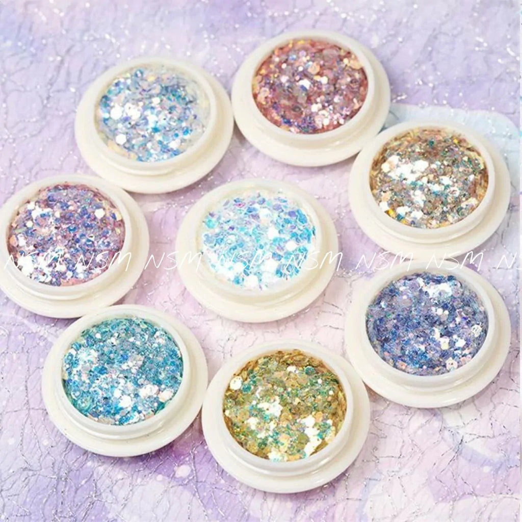 Mermaid Glitter Mylars Mix Jars (Set of 8)