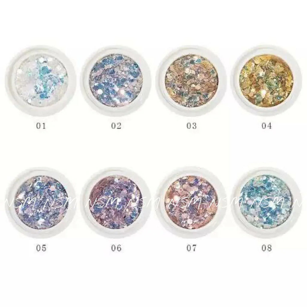 Mermaid Glitter Mylars Mix Jars (Set of 8)