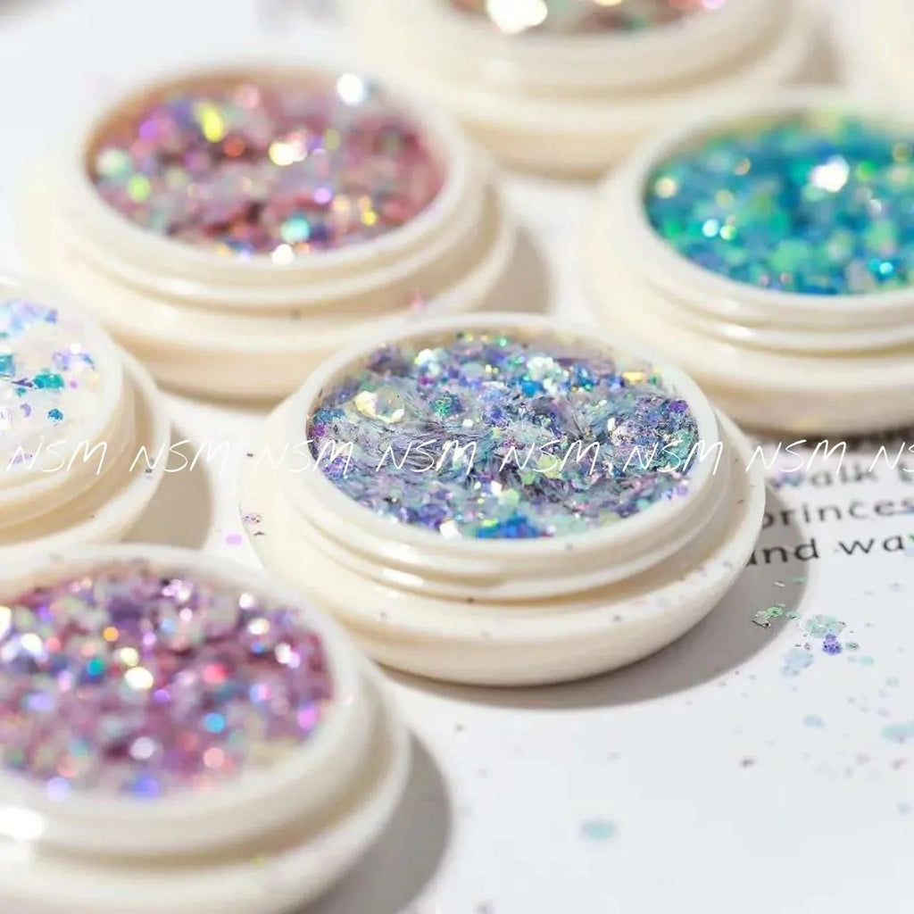 Mermaid Glitter Mylars Mix Jars (Set of 8)