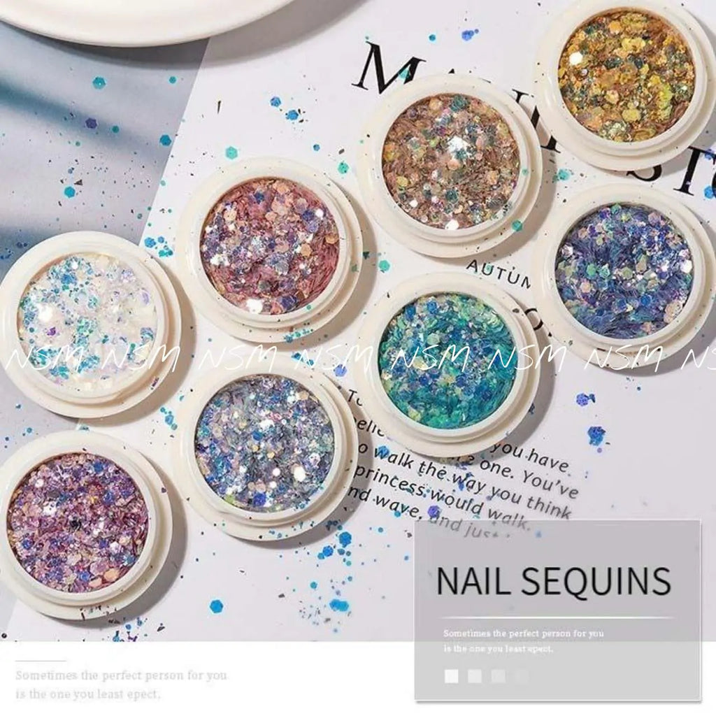 Mermaid Glitter Mylars Mix Jars (Set of 8)