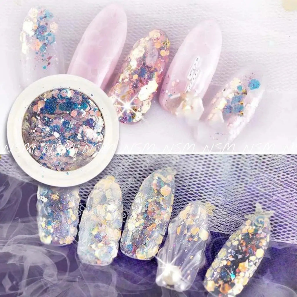 Mermaid Glitter Mylars Mix Jars (Set of 8)