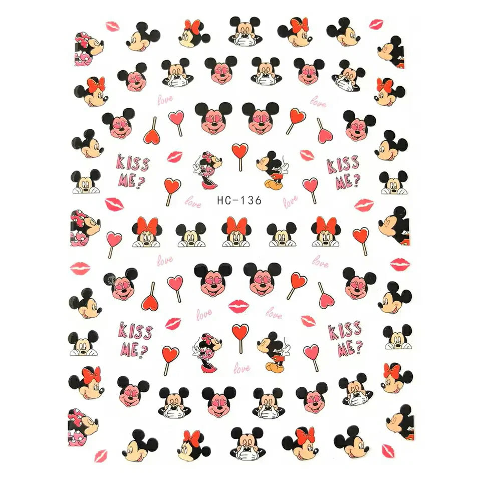Mickey And Minnie Love Nail Stickers Sheet (HC-136)