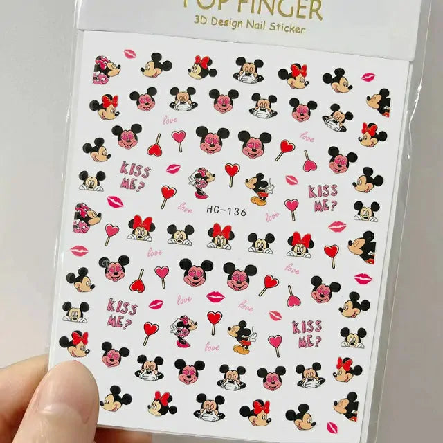 Mickey And Minnie Love Nail Stickers Sheet (HC-136)