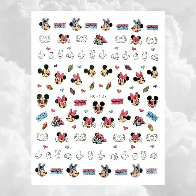 Micky Mouse Love Nail Stickers Sheet (HC-137)