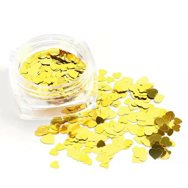 Mix Size Heart Shaped Mylars Jar (Set Of 12 Colors)