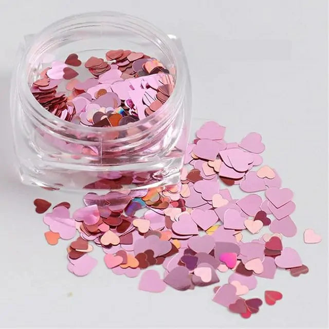 Mix Size Heart Shaped Mylars Jar (Set Of 12 Colors)