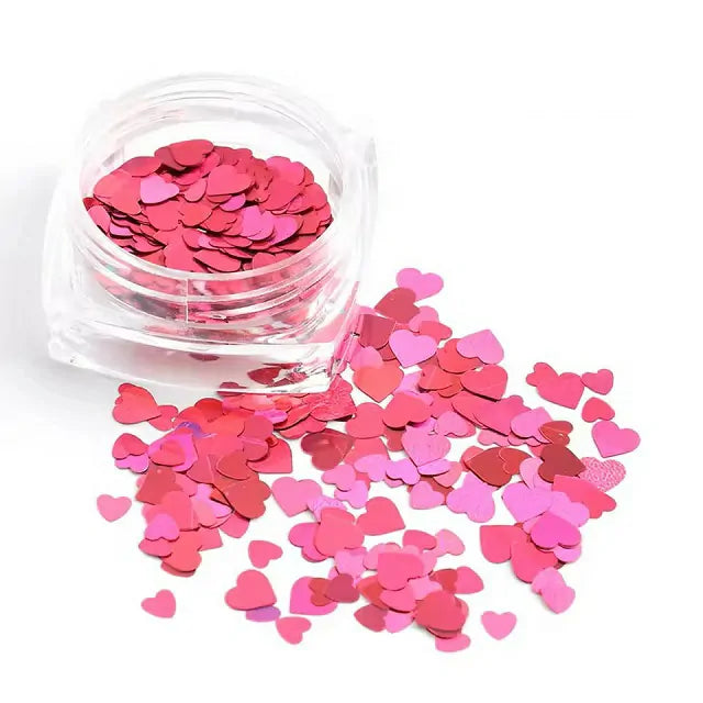 Mix Size Heart Shaped Mylars Jar (Set Of 12 Colors)